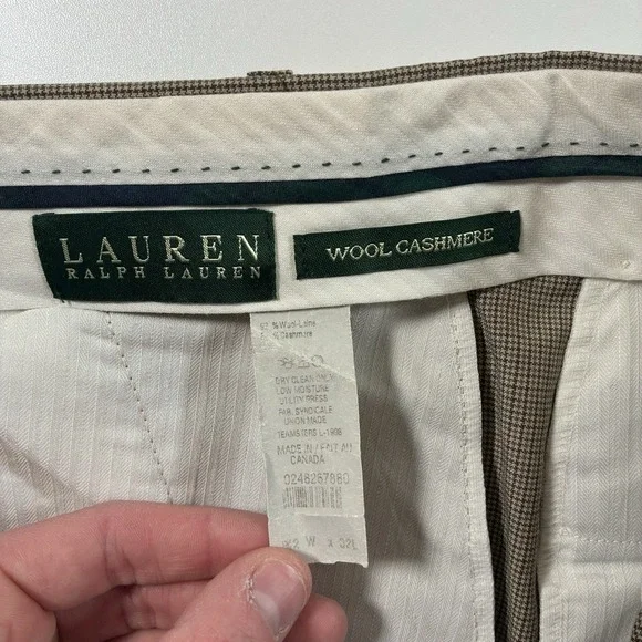 Vintage Lauren Ralph Lauren Wool Cashmere Pleated Dress Pants 43x30 Canada